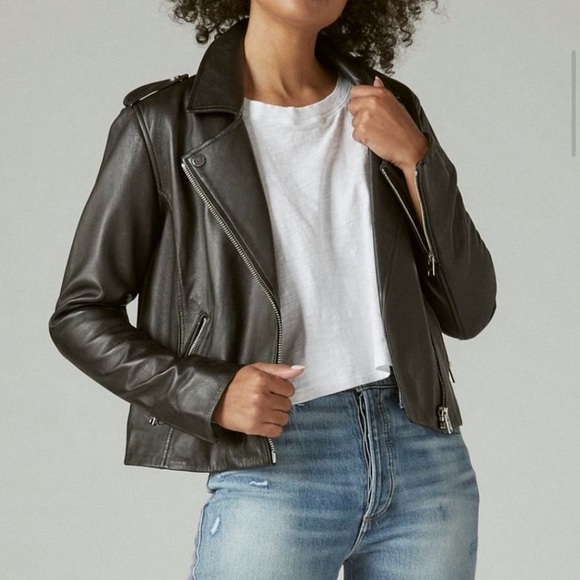 Black leather jacket (lamb leather)